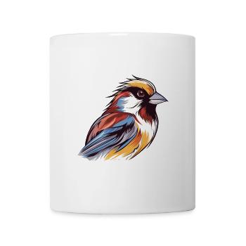 Sperling Buntes Aquarell Cartoon Kawaii Tier - Tasse - Weiß - Vorne
