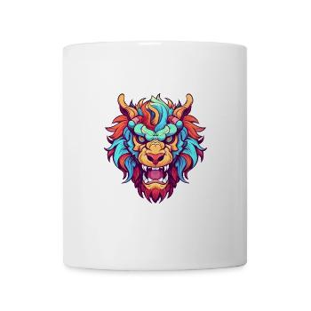 Chimera Buntes Aquarell Cartoon Kawaii Tier - Tasse - Weiß - Vorne