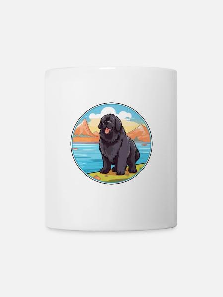 Neufundländer Hund Rasse Cartoon Kawaii Clipart Hund - Tasse - Weiß