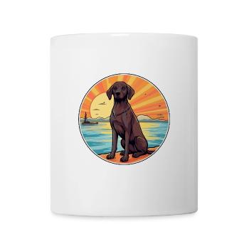 Berger de Beauce Hund Rasse Cartoon Kawaii Clipart - Tasse - Weiß - Vorne