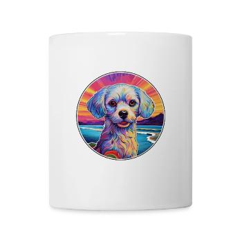 Chinesische kaiserliche Hunderasse bunte Karikatur Wasserc - Tasse - Weiß - Vorne