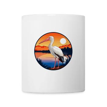 Ibis Buntes Aquarell Cartoon Kawaii Tier - Tasse - Weiß - Vorne