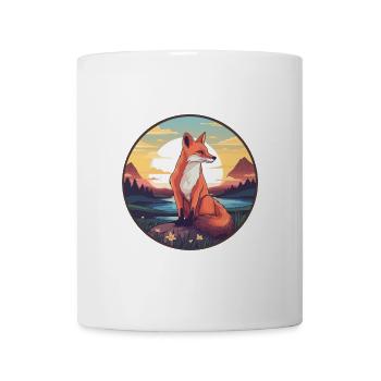 Gelehrter Fuchs Buntes Aquarell Cartoon Kawaii Haustier - Tasse - Weiß - Vorne