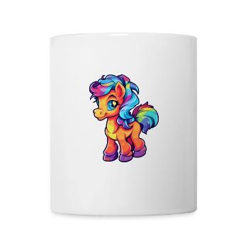 ponny buntes Aquarell Cartoon Kawaii Tier - Tasse - Weiß - Vorne