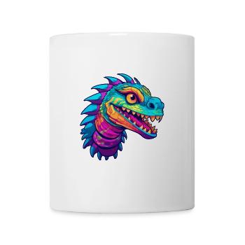 Basilisk Buntes Aquarell Cartoon Kawaii Tier - Tasse - Weiß - Vorne