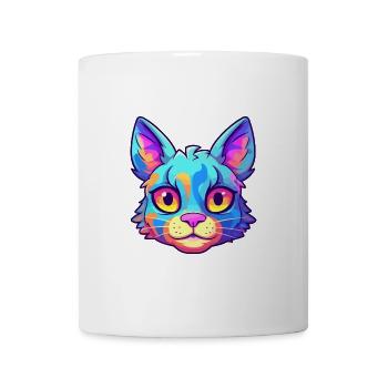 Amerikanische Polydactyl-Katze Aquarell-Karikatur Kawaii - Tasse - Weiß - Vorne