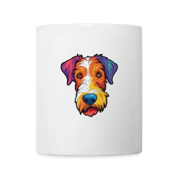 Draht Foxterrier Hunderasse Cartoon Kawaii Illustra - Tasse - Weiß - Vorne