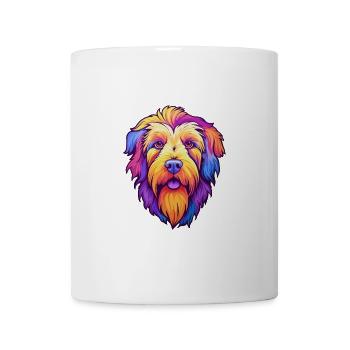 Pyrenäen-Schäferhund-Rasse Cartoon Kawaii Illustration - Tasse - Weiß - Vorne