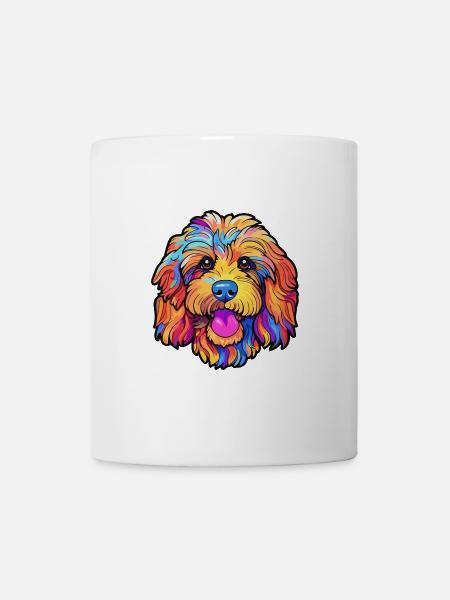 Cockapoo Hunderasse Cartoon Kawaii Illustration - Tasse - Weiß