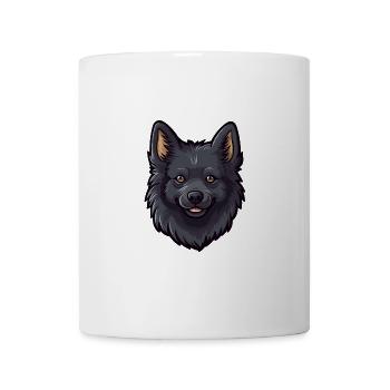 Schipperke Hunderasse Cartoon Kawaii Illustration - Tasse - Weiß - Vorne