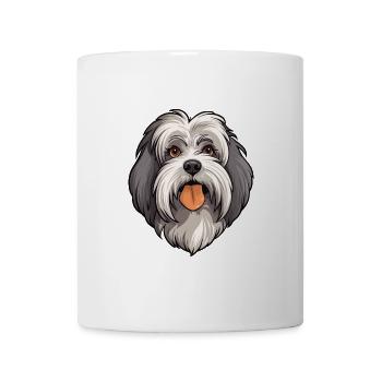 Lowchen Hunderasse Cartoon Kawaii Illustration - Tasse - Weiß - Vorne