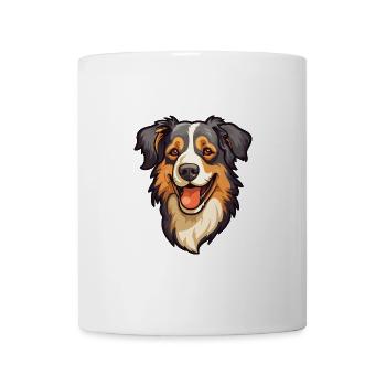 Englischer Schäferhund Rasse Cartoon Kawaii Illustra - Tasse - Weiß - Vorne