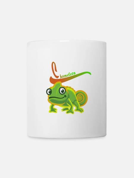 Chameleon, cooles buntes Chamäleon für Kinder - Tasse - Weiß