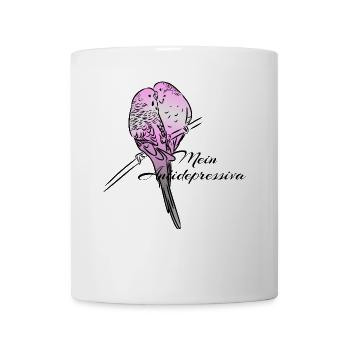 Rosenbauchsittich, Bourkesittich lustiger Spruch - Tasse - Weiß - Vorne