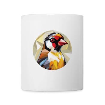 Stieglitz Bunte Aquarell Tier Illustration - Tasse - Weiß - Vorne
