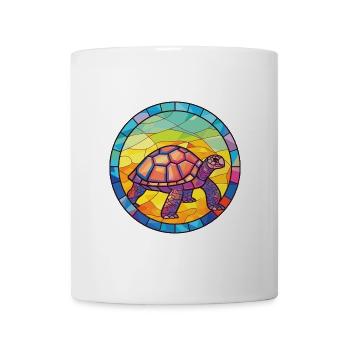 Bunte Aquarell-Tierillustration der Schildkröte - Tasse - Weiß - Vorne