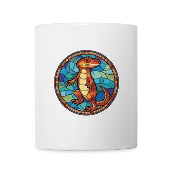 Bunte Aquarell-Tierillustration des Salamanders - Tasse - Weiß - Vorne