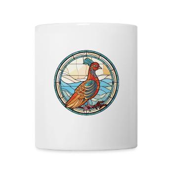Fasan Buntes Aquarell Tier Illustration - Tasse - Weiß - Vorne