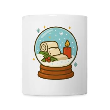 Weihnachts Schneekugel Cozy Design - Tasse - Weiß - Vorne