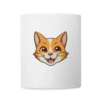 Deutsche Rex-Katze-Karikatur Aquarell-Illustration - Tasse - Weiß - Vorne