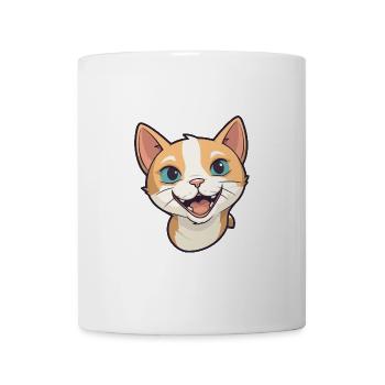Deutsche Rex-Katze-Karikatur Aquarell-Illustration - Tasse - Weiß - Vorne