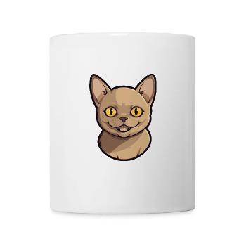 Burmesische Katze Cartoon Aquarell Illustration - Tasse - Weiß - Vorne