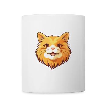 Ingwer Langhaar Katze Karikatur Aquarell Clipart - Tasse - Weiß - Vorne