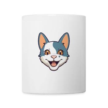 Deutsche Rex-Katze-Karikatur Aquarell-Illustration - Tasse - Weiß - Vorne
