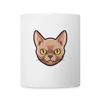 Burmesische Katze Cartoon Aquarell Illustration - Tasse - Weiß - Vorne