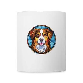 Englischer Schäferhund Rasse Aquarell Illustration - Tasse - Weiß - Vorne