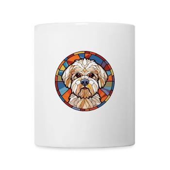 Dandie Dinmont Terrier Hunderasse Aquarellglas - Tasse - Weiß - Vorne