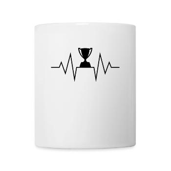 Herzschlag EKG Heartbeat Champion Pokal Gewinner - Tasse - Weiß - Vorne