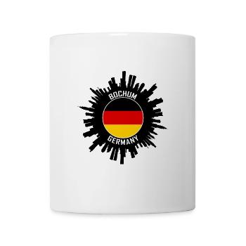 Bochum Skyline Deutschland Flagge Reise Souvenir - Tasse - Weiß - Vorne