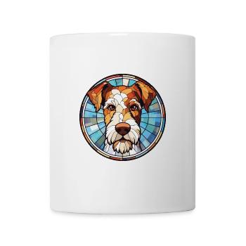 Draht Foxterrier Hunderasse Aquarell Illustration - Tasse - Weiß - Vorne