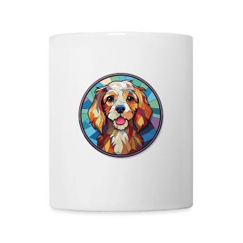 Lowchen Hunderasse bunte Aquarell-Illustration - Tasse - Weiß - Vorne