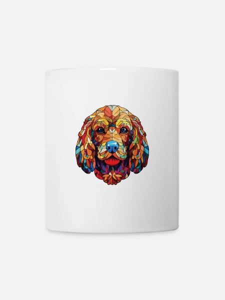 Cockapoo Hunderasse Aquarell Glas Illustration - Tasse - Weiß