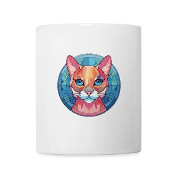 Singapura Katze bunte Aquarell-Haustier-Illustration - Tasse - Weiß - Vorne