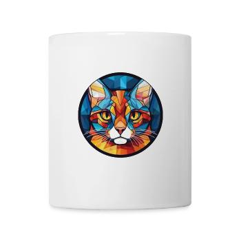 Deutsche Rex-Katze bunte Aquarell-Illustration - Tasse - Weiß - Vorne