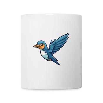 Schwalbe Cartoon Kawaii Aquarell Illustration - Tasse - Weiß - Vorne