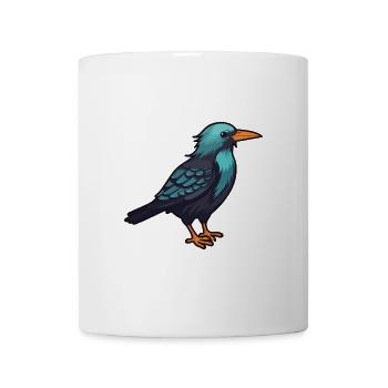 Starenkarikatur Kawaii Aquarellillustration - Tasse - Weiß - Vorne