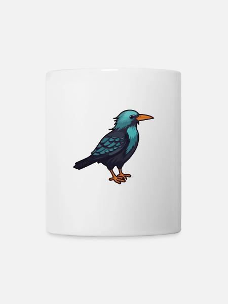 Starenkarikatur Kawaii Aquarellillustration - Tasse - Weiß