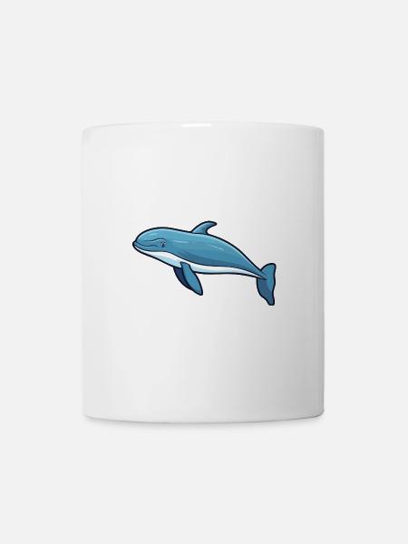 Buckelwal-Karikatur-Kawaii-Illustration - Tasse - Weiß