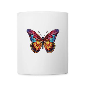 Schmetterling Bunte Aquarell-Tierillustration - Tasse - Weiß - Vorne