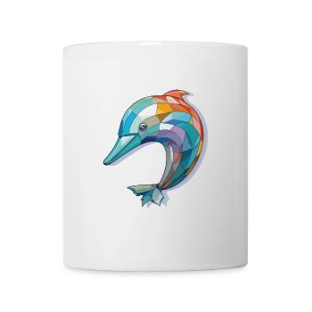 Delphin Bunte Aquarell-Tierillustration - Tasse - Weiß - Vorne