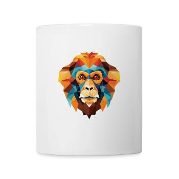 Affe Weißbüschelaffe Buntes Aquarell Tier Karikatur - Tasse - Weiß - Vorne