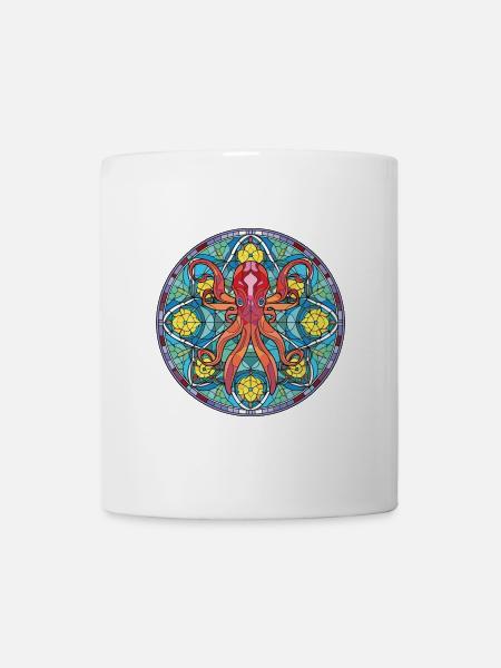 Tintenfisch Buntes Aquarell Tier Haustier Illustration - Tasse - Weiß