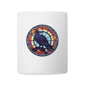 Rabe Buntes Aquarell Tier Haustier Illustration - Tasse - Weiß - Vorne
