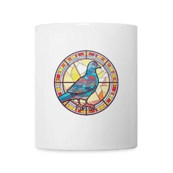 Taube Buntes Aquarell Tier Haustier Illustration - Tasse - Weiß - Vorne