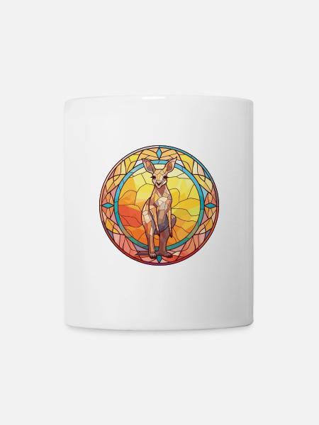 Känguru Bunte Aquarell-Tierillustration - Tasse - Weiß