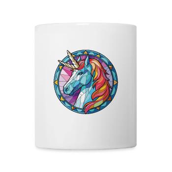 Einhorn-Bunte Aquarell-Tierillustration - Tasse - Weiß - Vorne